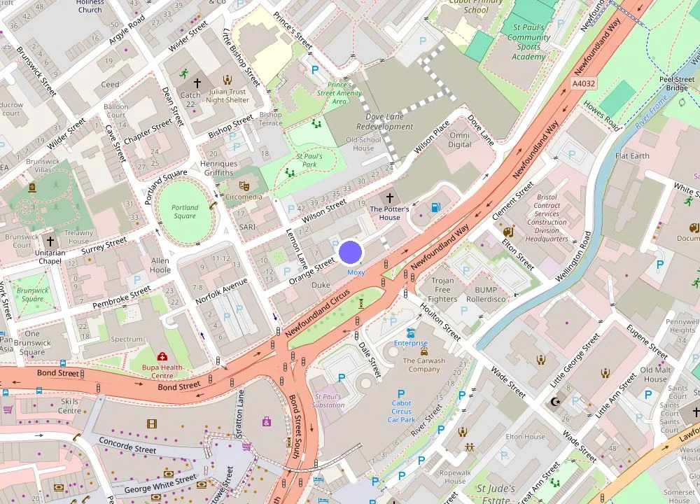 Map: Moxy Bristol